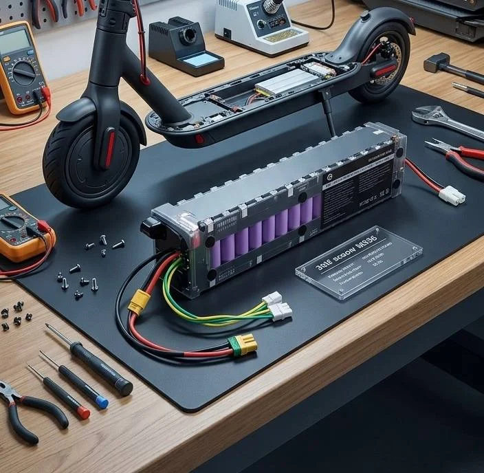 Batteribyte elsparkcykel reparation verkstad