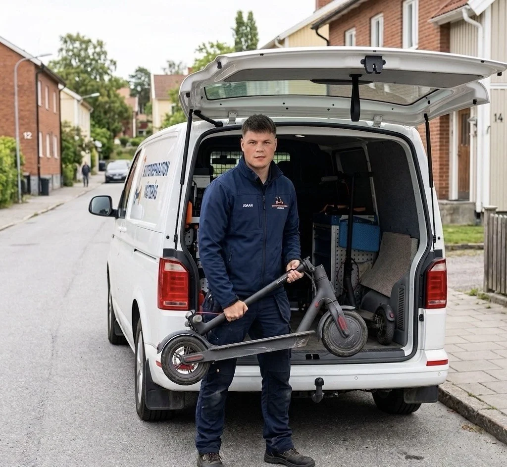 Hämtning och leverans av elsparkcykel för lagning i Västerås